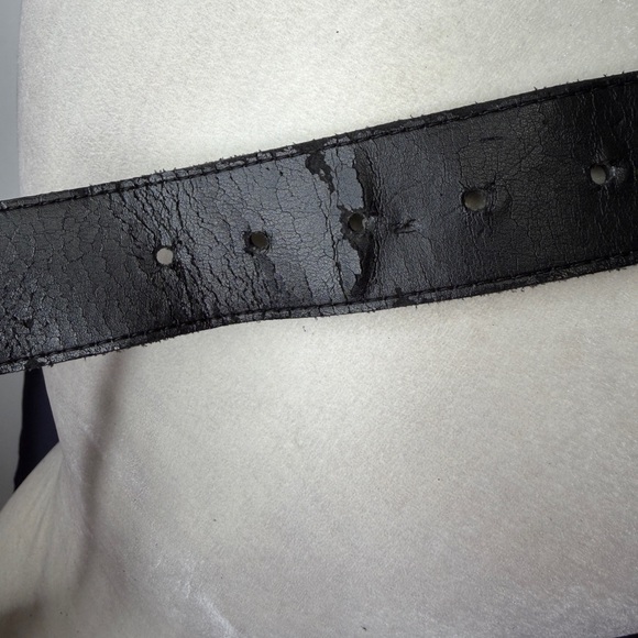 Berge Black Suede Long Fringe Waist Belt - Picture 8 of 8